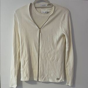 Calvin Klein Women's Ivory Cardigan